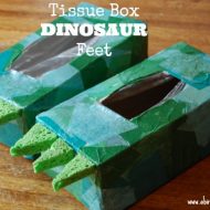 tissue box dinosaur feet