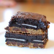 chocolate chip cookie oreo brownie fudge bar