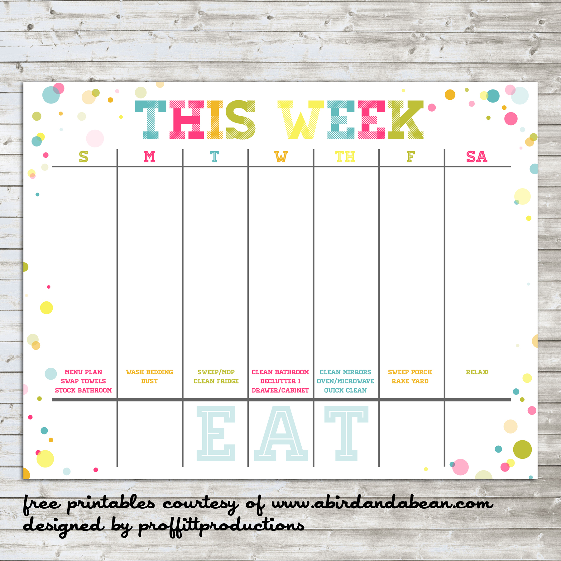 Printable Weekly Calander