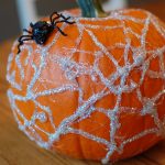 Simple No Carve Spider Web Pumpkin