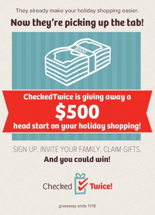 You could win $500 from Checked Twice