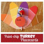 Paint-chip Turkey Thanksgiving Place Cards