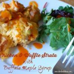 Chicken and Waffle Strata with Buffalo Maple Syrup