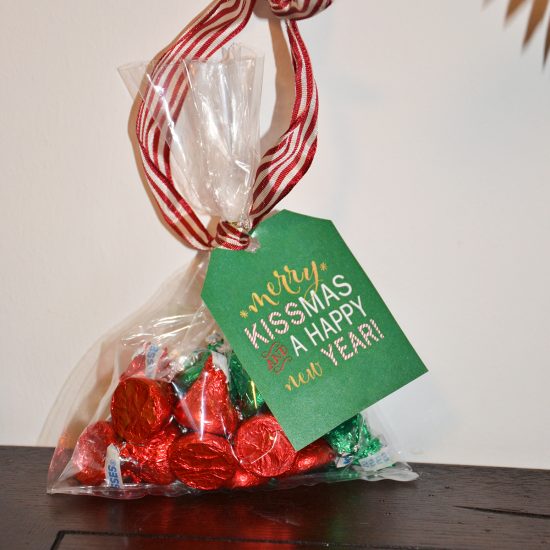 Printable Christmas Tags for Treat Bags are a great way to dress up a simple candy gift!  Print these to create this super cute & cheap gift idea in minutes!