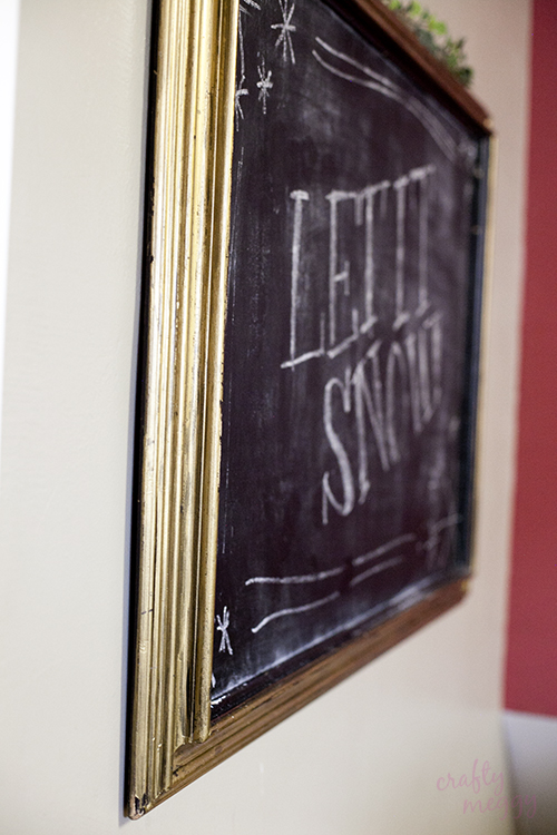 Make this super Easy DIY Winter Framed Chalkboard as a great option for winter decoration!  You may also love using it for a shopping list or similar!