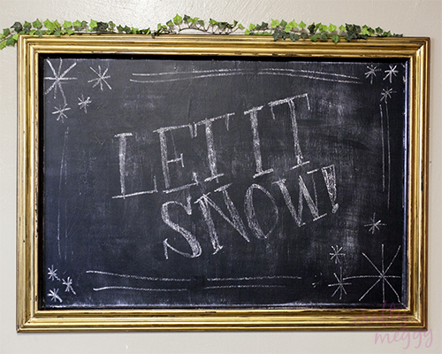 Make this super Easy DIY Winter Framed Chalkboard as a great option for winter decoration!  You may also love using it for a shopping list or similar!