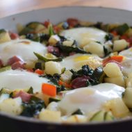 Potato, Ham and Veggie Hash with Eggs